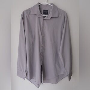 Madison Slim Fit Gray Dress Shirt (Large)